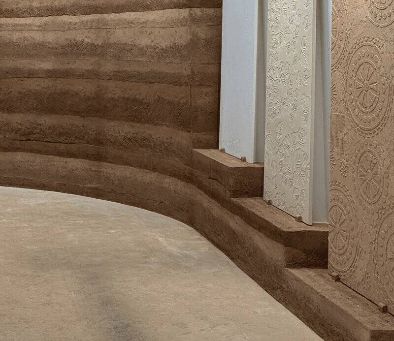Rammed earth walls at Downtown Design Riyadh 2025