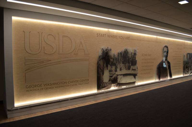 George Washington Carver Center donor wall at the USDA, finished by Senza Plaster